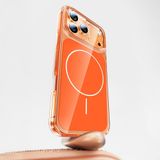 PSR Aksesuar iPhone Serisi Kılıf – M-Safe Uyumlu Şeffaf Lugano Kapak | Manyetik Şarj Destekli | Darbeye Dayanıklı İnce Premium Telefon Kılıfı (Turuncu, iPhone 17 Pro)