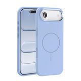 PSR Aksesuar iPhone Serisi M-Safe Şarj Özellikli Edi Silikon Kapak - Metal Kamera Çerçeveli | Yumuşak Dokulu Telefon Kılıfı (Açık Mavi, iPhone 17 Air)