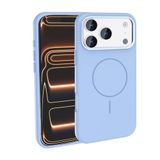 PSR Aksesuar iPhone Serisi M-Safe Şarj Özellikli Edi Silikon Kapak - Metal Kamera Çerçeveli | Yumuşak Dokulu Telefon Kılıfı (Açık Mavi, iPhone 17 Pro Max)