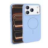 PSR Aksesuar iPhone Serisi M-Safe Şarj Özellikli Edi Silikon Kapak - Metal Kamera Çerçeveli | Yumuşak Dokulu Telefon Kılıfı (Açık Mavi, iPhone 17 Pro)