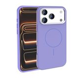 PSR Aksesuar iPhone Serisi M-Safe Şarj Özellikli Edi Silikon Kapak - Metal Kamera Çerçeveli | Yumuşak Dokulu Telefon Kılıfı (Lila, iPhone 17 Pro Max)