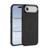 PSR Aksesuar iPhone Serisi M-Safe Şarj Özellikli Edi Silikon Kapak - Metal Kamera Çerçeveli | Yumuşak Dokulu Telefon Kılıfı (Siyah, iPhone 17 Air)