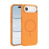 PSR Aksesuar iPhone Serisi M-Safe Şarj Özellikli Edi Silikon Kapak - Metal Kamera Çerçeveli | Yumuşak Dokulu Telefon Kılıfı (Turuncu, iPhone 17 Air)
