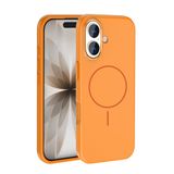PSR Aksesuar iPhone Serisi M-Safe Şarj Özellikli Edi Silikon Kapak - Metal Kamera Çerçeveli | Yumuşak Dokulu Telefon Kılıfı (Turuncu, iPhone 17)