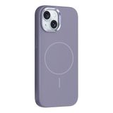 PSR Aksesuar iPhone Serisi M-Safe Şarj Özellikli Silikon Kapak - Metal Kamera Çerçeveli | Yumuşak Dokulu Telefon Kılıfı (Lavendery Gray, iPhone 14)
