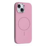 PSR Aksesuar iPhone Serisi M-Safe Şarj Özellikli Silikon Kapak - Metal Kamera Çerçeveli | Yumuşak Dokulu Telefon Kılıfı (Pembe, iPhone 14)