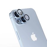 PSR Aksesuar iPhone Uyumlu Parmak İzi Bırakmayan Anti-Reflective Kamera Lens Koruyucu - Ultra İnce, Tam Kaplama (Mavi, iPhone 15)