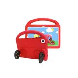PSR aksesuar Kırmızı 2020 Wheel Car Tekerlek Standlı Tablet Eva Silikon Kılıf-Kırmızı Galaxy Tab A7 10.4 T500 ile uyumlu