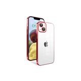 PSR aksesuar Kırmızı Kamera Korumalı Renkli Çerçeveli Zore Garaj Kılıf-Kırmızı iPhone 14 ile uyumlu