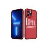PSR aksesuar Kırmızı Kamera Korumalı Transparan Zore Post Kılıf-Kırmızı iPhone 13 Pro ile uyumlu