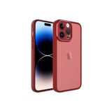 PSR aksesuar Kırmızı Kamera Korumalı Transparan Zore Post Kılıf-Kırmızı iPhone 14 Pro ile uyumlu