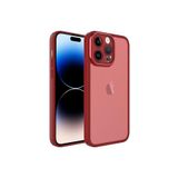 PSR aksesuar Kırmızı Kamera Korumalı Transparan Zore Post Kılıf-Kırmızı iPhone 14 Pro Max ile uyumlu