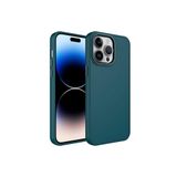 PSR aksesuar Koyu Yeşil Metal Çerçeve ve Buton Tasarımlı Silikon Zore Luna Kılıf-Koyu Yeşil iPhone 13 Pro Max ile uyumlu