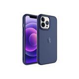 PSR aksesuar Lacivert Buzlu Sert PC Zore May Kılıf-Lacivert iPhone 13 Pro Max ile uyumlu