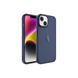 PSR aksesuar Lacivert Buzlu Sert PC Zore May Kılıf-Lacivert iPhone 14 ile uyumlu