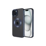 PSR aksesuar Lacivert Kamera Korumalı Logo Gösteren Zore Omega Kılıf-Lacivert iPhone 15 ile uyumlu