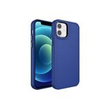 PSR aksesuar Lacivert Metal Çerçeve ve Buton Tasarımlı Sert Zore Botox Kılıf-Lacivert iPhone 12 ile uyumlu