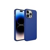 PSR aksesuar Lacivert Metal Çerçeve ve Buton Tasarımlı Silikon Zore Luna Kılıf-Lacivert iPhone 13 Pro Max ile uyumlu