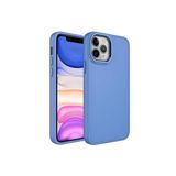 PSR aksesuar Lavendery Gray Metal Çerçeve ve Buton Tasarımlı Silikon Luna Kılıf-Lavendery Gray iPhone 12 Pro ile uyumlu