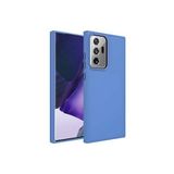 PSR aksesuar Lavendery Gray Metal Çerçeve ve Buton Tasarımlı Silikon Zore Luna Kılıf-Lavende Galaxy Note 20 Ultra ile uyumlu