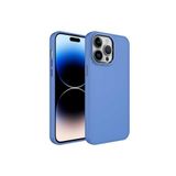 PSR aksesuar Lavendery Gray Metal Çerçeve ve Buton Tasarımlı Silikon Zore Luna Kılıf-Lavendery Gr iPhone 14 Pro Max ile uyumlu