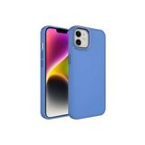 PSR aksesuar Lavendery Gray Metal Çerçeve ve Buton Tasarımlı Silikon Zore Luna Kılıf-Lavendery Gray iPhone 12 ile uyumlu