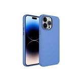 PSR aksesuar Lavendery Gray Metal Çerçeve ve Buton Tasarımlı Silikon Zore Luna Kılıf-Lavendery Gray iPhone 14 Pro ile uyumlu