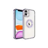 PSR aksesuar Lila Kamera Korumalı Logo Gösteren Zore Omega Kılıf-Lila iPhone 12 ile uyumlu