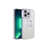 PSR aksesuar Lila Kamera Korumalı Logo Gösteren Zore Omega Kılıf-Lila iPhone 13 Pro Max ile uyumlu