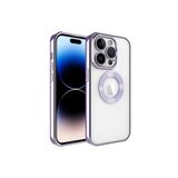 PSR aksesuar Lila Kamera Korumalı Logo Gösteren Zore Omega Kılıf-Lila iPhone 14 Pro Max ile uyumlu