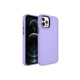 PSR aksesuar Lila Metal Çerçeve ve Buton Tasarımlı Sert Zore Botox Kılıf-Lila iPhone 13 Pro Max ile uyumlu