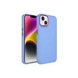 PSR aksesuar Lila Metal Çerçeve ve Buton Tasarımlı Silikon Zore Luna Kılıf-Lila iPhone 14 ile uyumlu