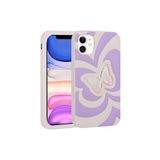 PSR aksesuar Lila Sıvılı Simli Kelebekli Tasarım Zore Vodena Kılıf-Lila iPhone 11 ile uyumlu
