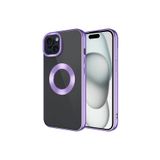 PSR aksesuar Lila Tek Kamera Çerçeveli Logo Gösteren Zore Omega Kılıf-Lila iPhone 15 Plus ile uyumlu