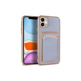 PSR aksesuar Lila Zore Bark Kartlıklı Kılıf-Lila iPhone 11 ile uyumlu