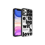 PSR aksesuar Love Aynalı Desenli Kamera Korumalı Parlak Zore Mirror Kılıf-Love iPhone 11 Pro ile uyumlu