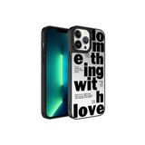 PSR aksesuar Love Aynalı Desenli Kamera Korumalı Parlak Zore Mirror Kılıf-Love iPhone 13 Pro ile uyumlu