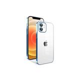 PSR aksesuar Mavi Açık Kamera Korumalı Renkli Çerçeveli Zore Garaj Kılıf-Mavi Açık iPhone 12 ile uyumlu