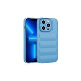 PSR aksesuar Mavi Kamera Korumalı Parlak Airbag'li Zore Galya Kılıf-Mavi iPhone 13 Pro ile uyumlu