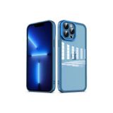 PSR aksesuar Mavi Kamera Korumalı Transparan Zore Post Kılıf-Mavi iPhone 12 Pro Max ile uyumlu