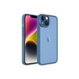 PSR aksesuar Mavi Kamera Korumalı Transparan Zore Post Kılıf-Mavi iPhone 14 ile uyumlu