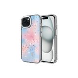 PSR aksesuar Mavi Simli Desenli Parlak Zore Task Kılıf-Mavi iPhone 15 ile uyumlu