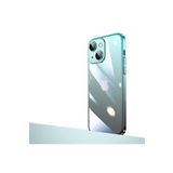 PSR aksesuar Mavi-Siyah Parlak Renk Geçişli Kamera Korumalı Zore Senkron Kılıf-Mavi-Siyah iPhone 14 ile uyumlu