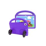 PSR aksesuar Mor 2020 Wheel Car Tekerlek Standlı Tablet Eva Silikon Kılıf-Mor Galaxy Tab A7 10.4 T500 ile uyumlu