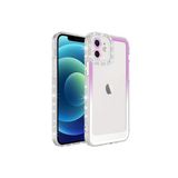 PSR aksesuar Mor-Beyaz Simli ve Renk Geçiş Tasarımlı LZore Korumalı Zore Park Kılıf-Mor-Beyaz iPhone 11 ile uyumlu