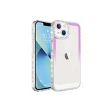 PSR aksesuar Mor-Beyaz Simli ve Renk Geçiş Tasarımlı LZore Korumalı Zore Park Kılıf-Mor-Beyaz iPhone 14 Plus ile uyumlu