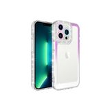 PSR aksesuar Mor-Beyaz Simli ve Renk Geçiş Tasarımlı LZore Korumalı Zore Park Kılıf-Mor-Beyaz iPhone 14 Pro Max ile uyumlu