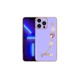 PSR aksesuar Mor El Tutamaçlı Kamera Korumalı Zore Taka Silikon Kılıf-Mor iPhone 14 Pro ile uyumlu
