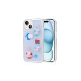 PSR aksesuar Mor Kabartma Figürlü Parlak Zore Minimini Silikon Kılıf-Mor iPhone 15 ile uyumlu