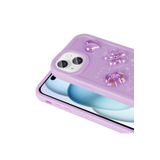 PSR aksesuar Mor Kabartma Figürlü Parlak Zore Toys Silikon Kılıf-Mor iPhone 13 ile uyumlu